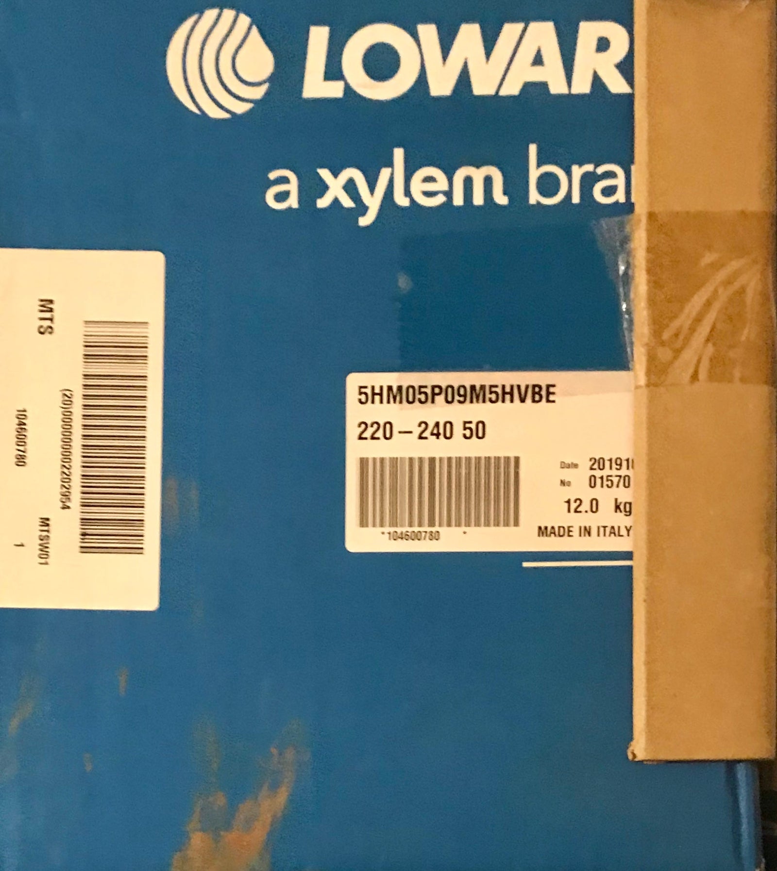 Lowara 5HM05 P11T5RVBE 3~ 415v Horizontal Multistage Pump 104600280 #4341