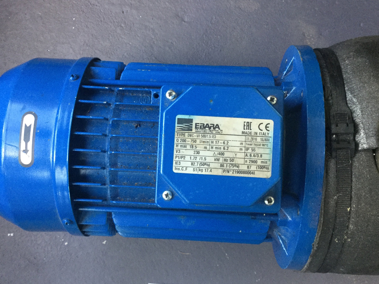 Ebara DWC V/I 500/1.5 415V Centrifugal End Suction Pump #1094