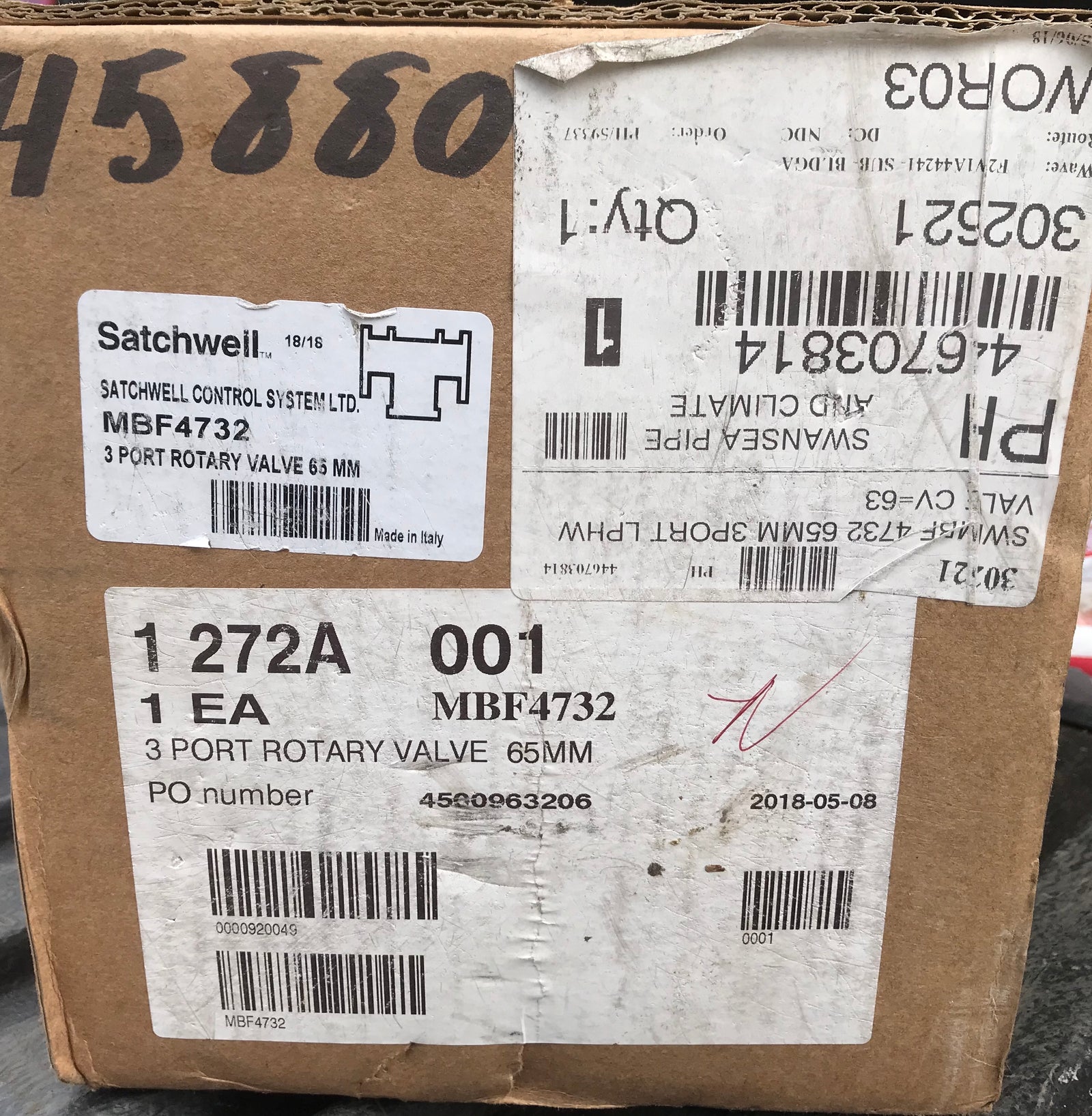 Satchwell Schneider TAC MBF 4732 3 Port Rotary Valve 65mm #1402