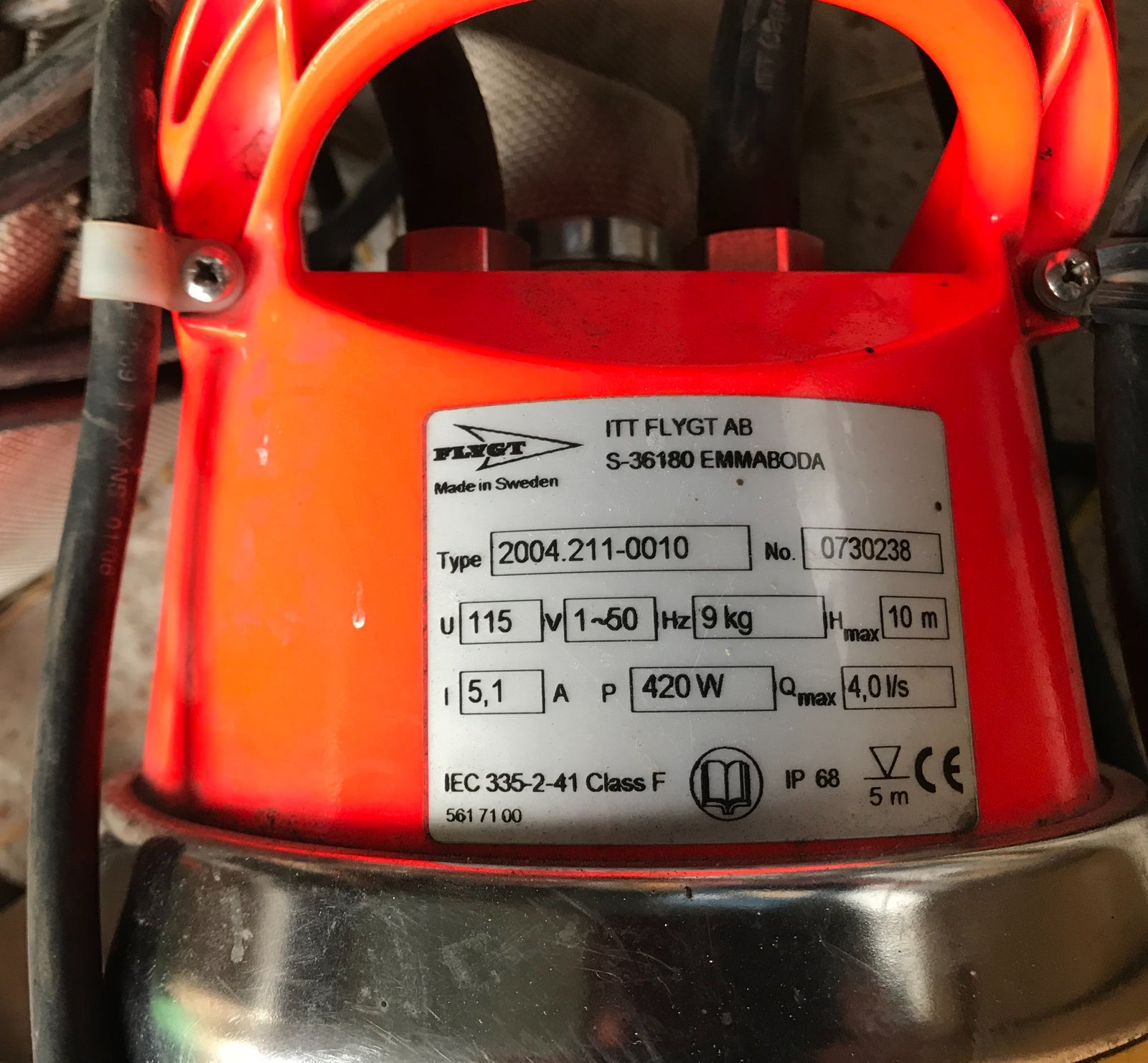 Flygt Ready 4 110v submersible waste water pump Automatic With Float 2004.211.0010 #1078