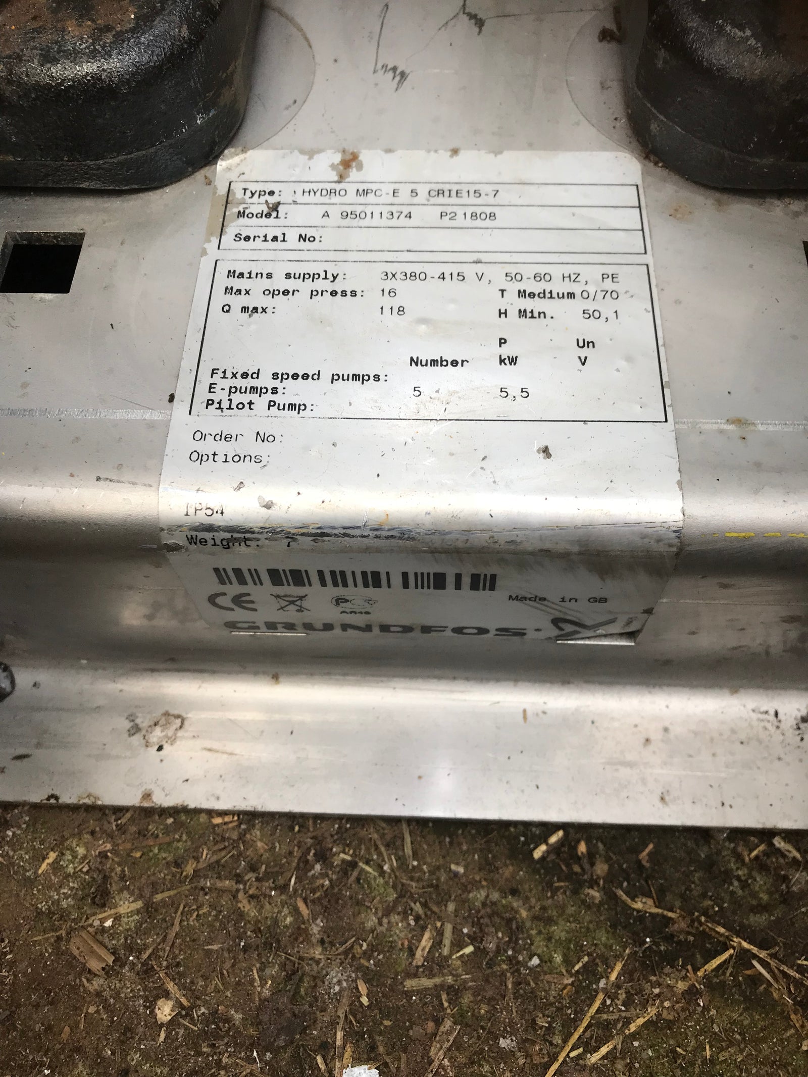 Grundfos Hydro MPC E 5 CRIE 15-7 Pump Booster Set 95011374 #756