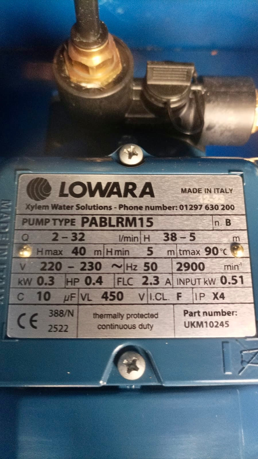 Lowara Presfix Beta 228 2.8 bar Twin Pump Pressurisation Unit UKBETA200HL28/A #4326 Used