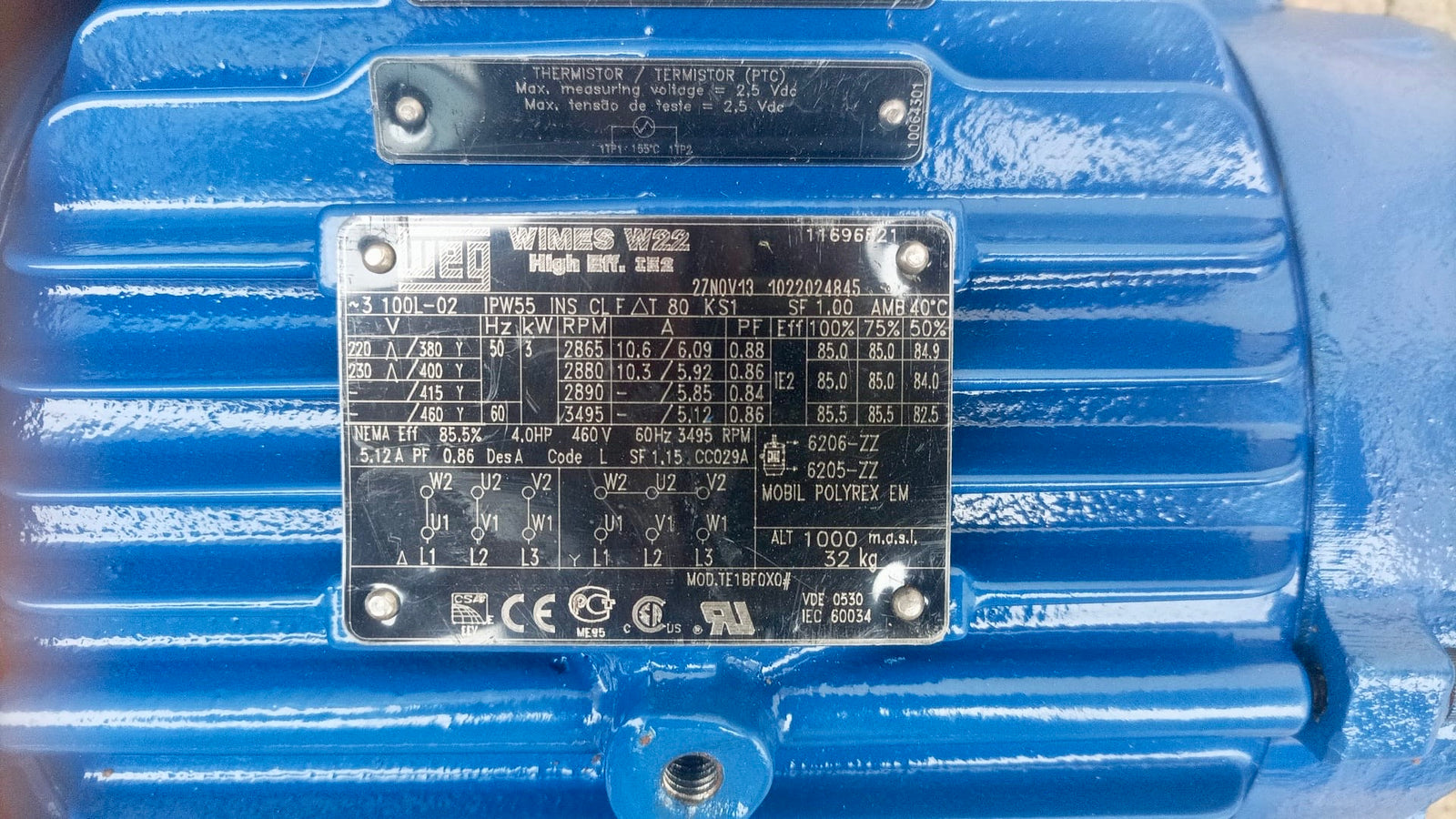 WEG W22 WIMES AC Motor 3kW 100L-02 Lowara 2 POLE 2800 RPM #4375