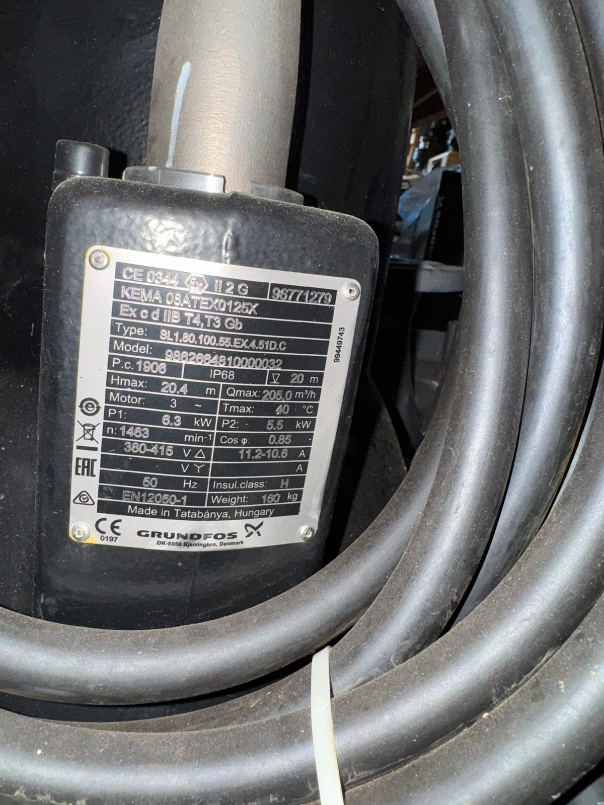 Grundfos SL1.80.100.55.EX.4.51D.C 98626648 5.5 kW 415v Submersible Waste Pump Dn100 #4456