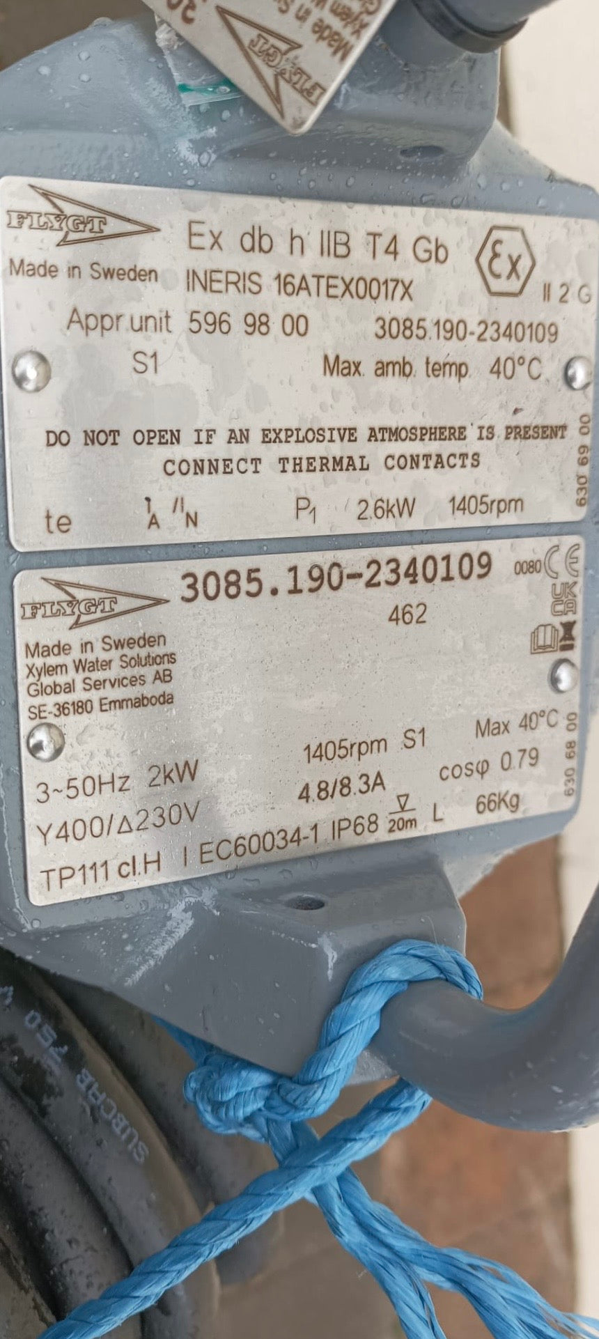 Flygt NP 3085.190 462 MT 2kw 400v submersible waste water pump #4013
