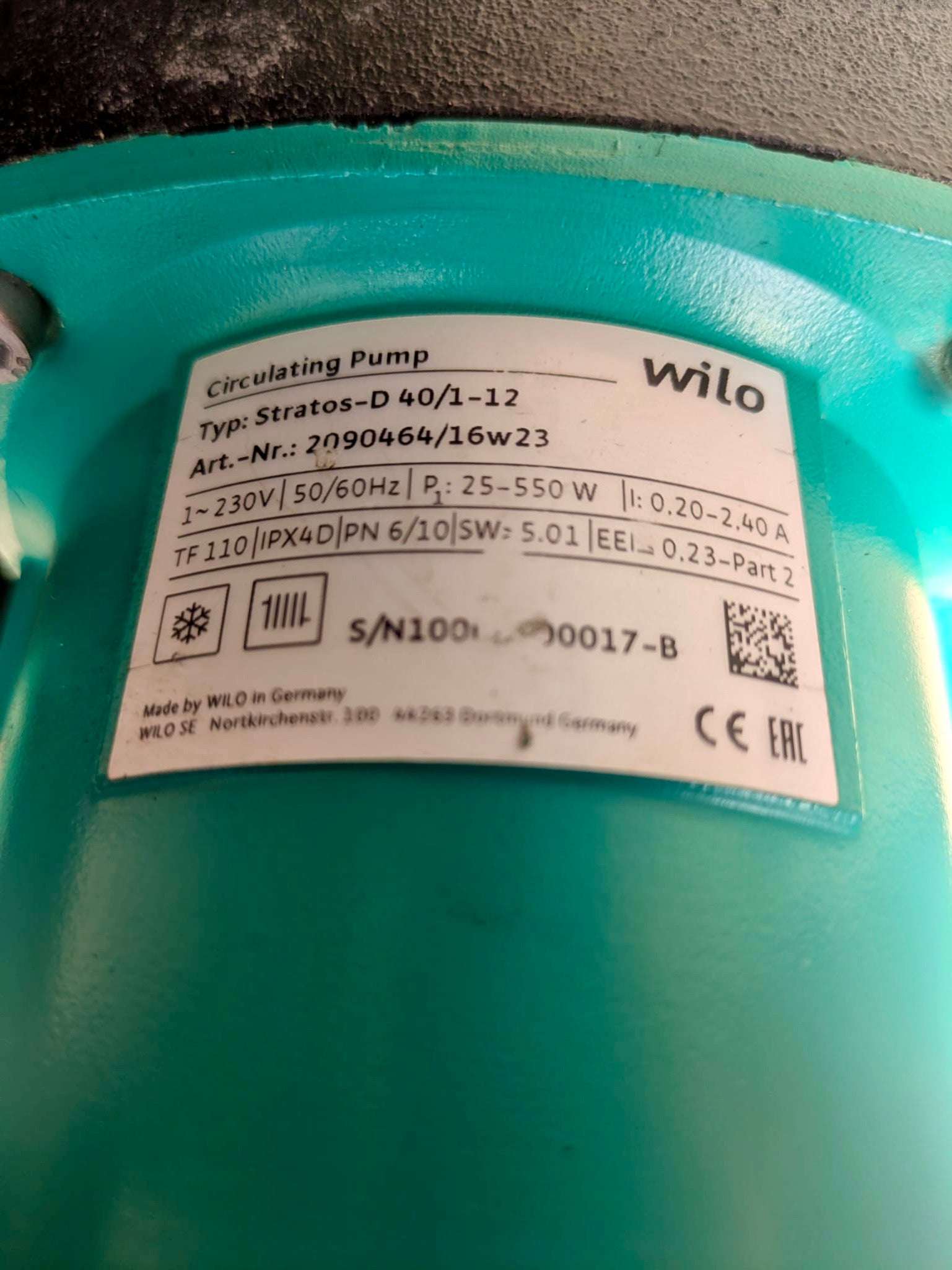 Wilo Stratos-D 40/1-12 1PH PN6/10 Circulating Pump - 2090464 #4517