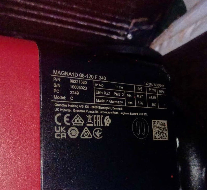 Grundfos Magna1D 65-120F 340 Flanged Pump Heating Circulator 240v 99221380 #4331