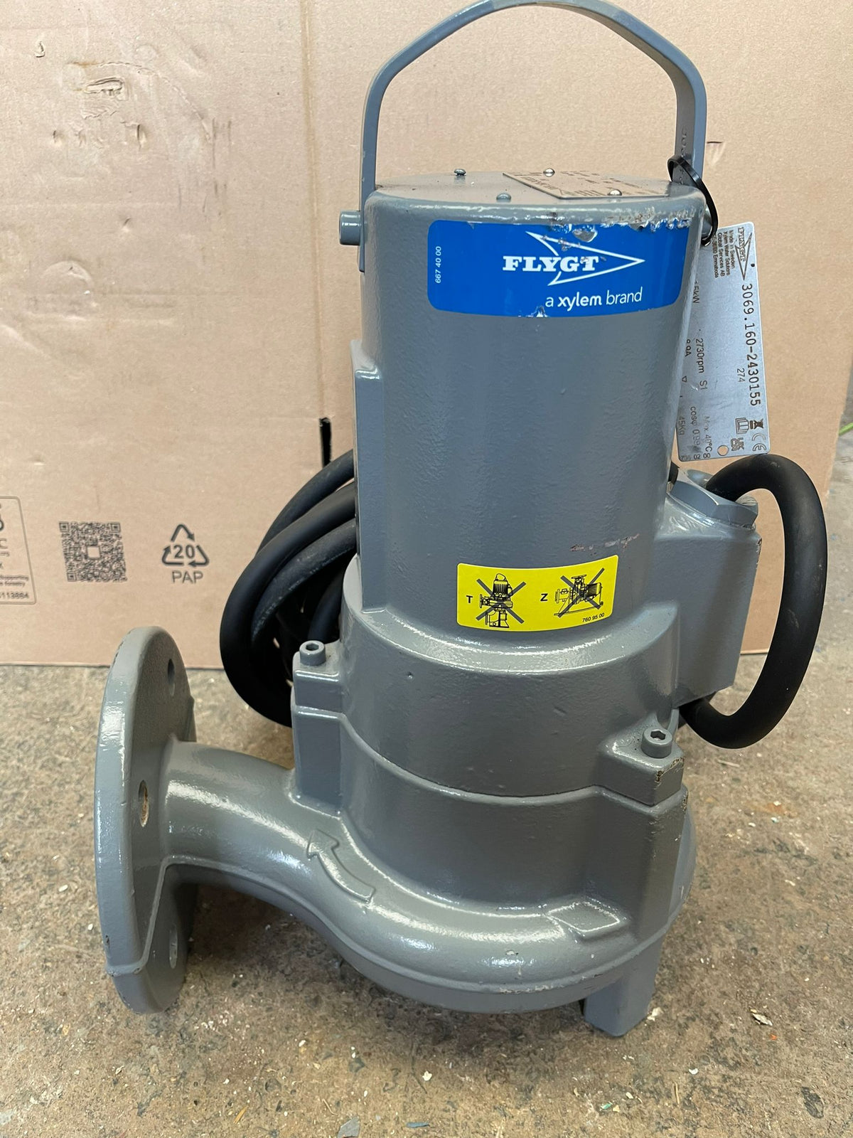 Flygt NS 3069.160 SH 274 1.5KW 240v Submersible Waste Pump DN65 #4914