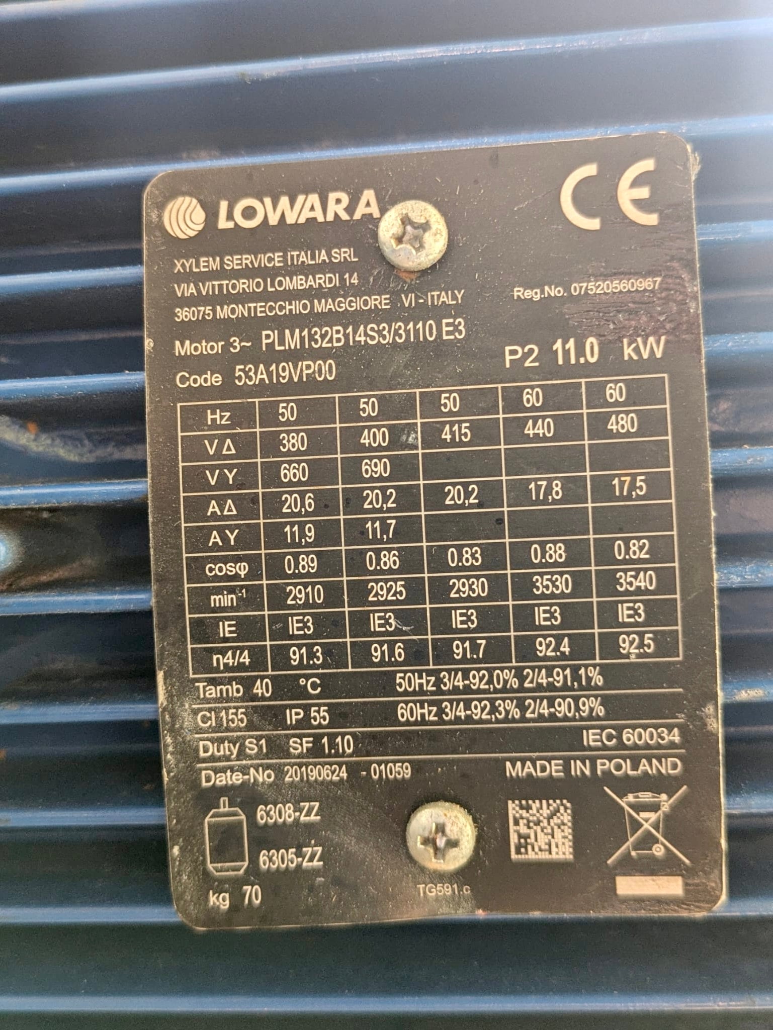 Lowara LNTE 80-160/110/P25VCC4 Circulator Pump 101891220 DN80 11kW #4805