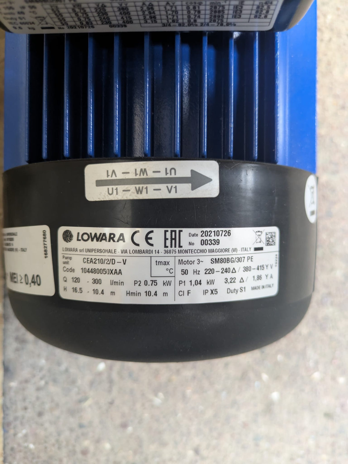 Lowara CEA 210/2/D 0.75kW Horizontal Booster Pump 415v 104480050XAA #3927