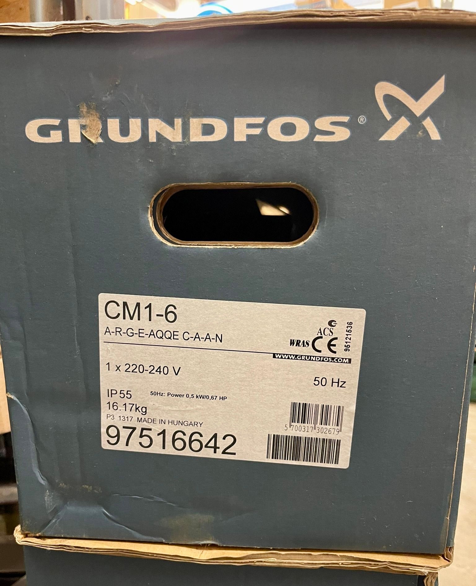 Grundfos CM 1-6 A R G E AQQE C A A N Horizontal Multistage Pump 240v 97516642 #5002