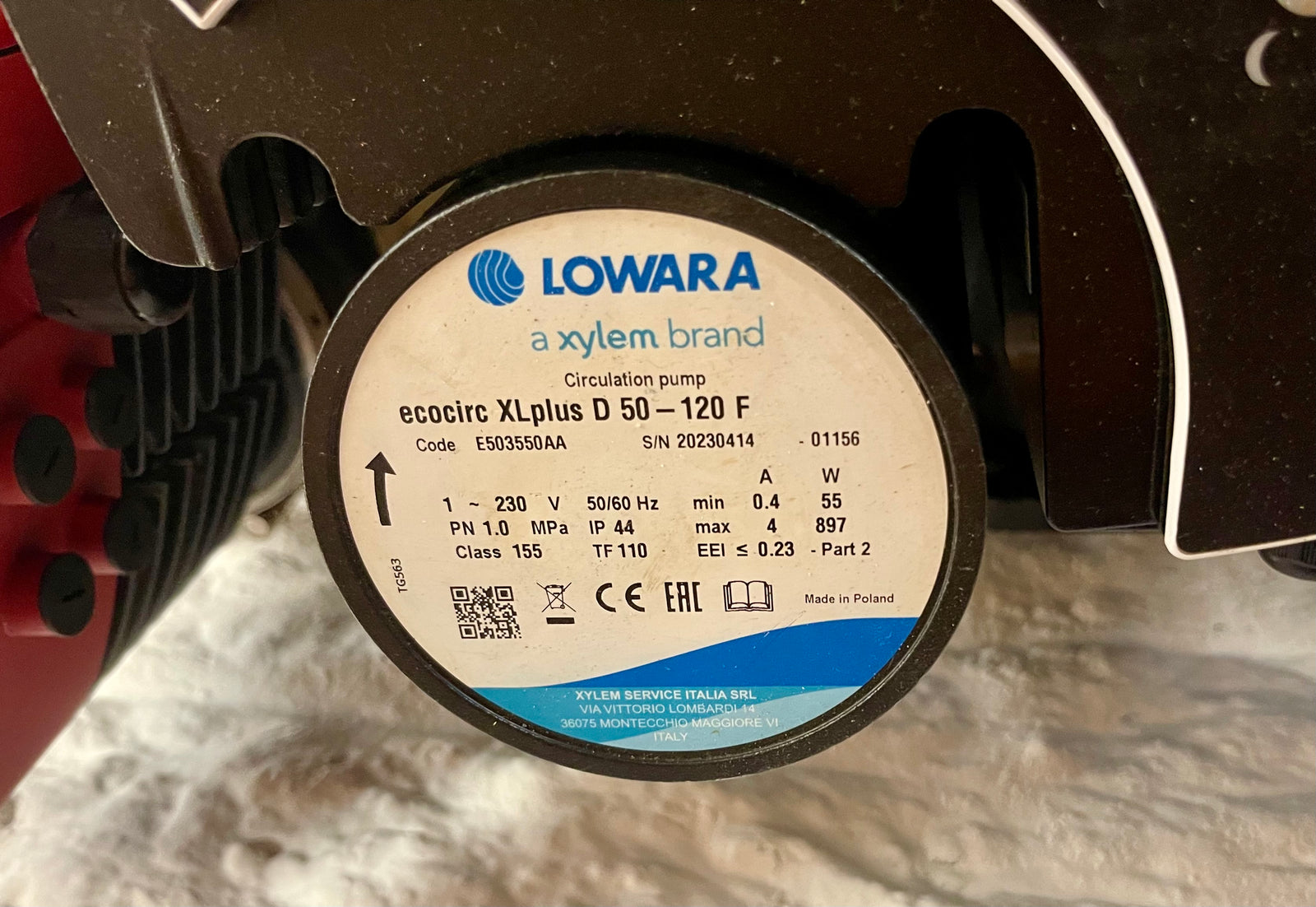 Lowara Ecocirc XLplus D 50-120 F 240v Circulator Pump 280 E503550AA USED #4681