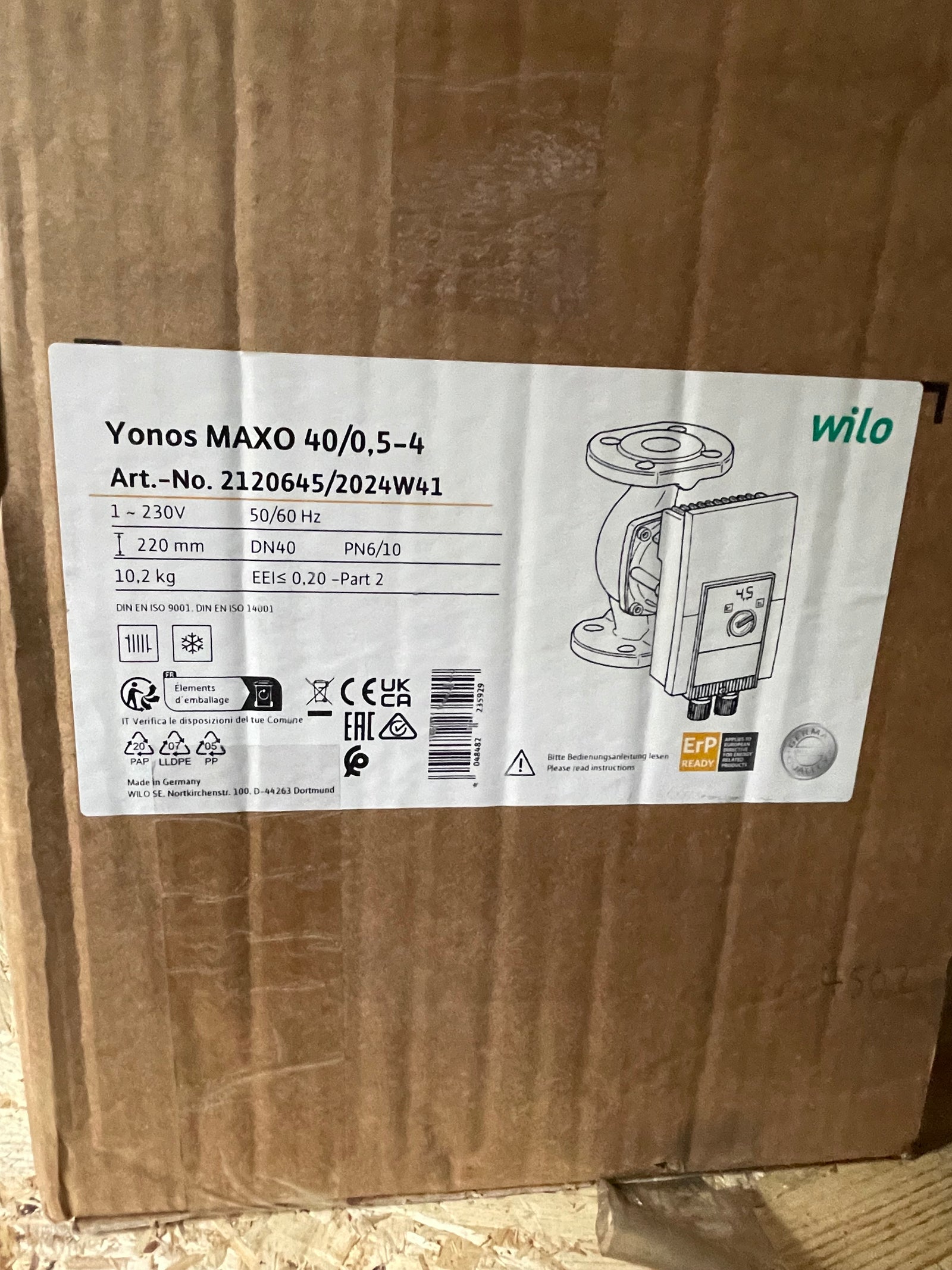 Wilo Yonos MAXO 40/0,5-4 Circulator Pump 2120645 220mm 240v #4502