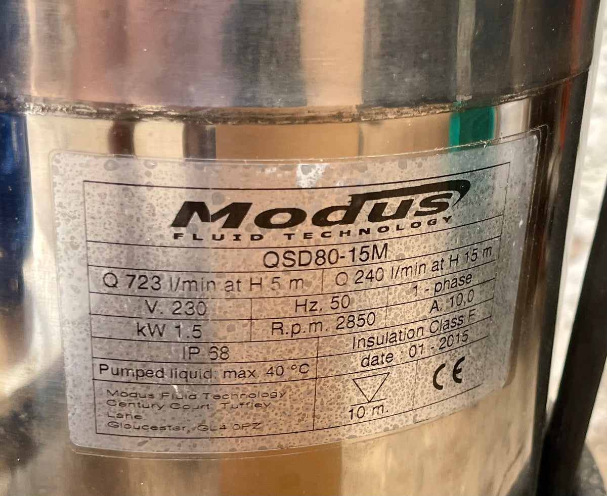 Modus QSD 80-15M Submersible Drainage Pump DN80 1.5kW 240v #4699