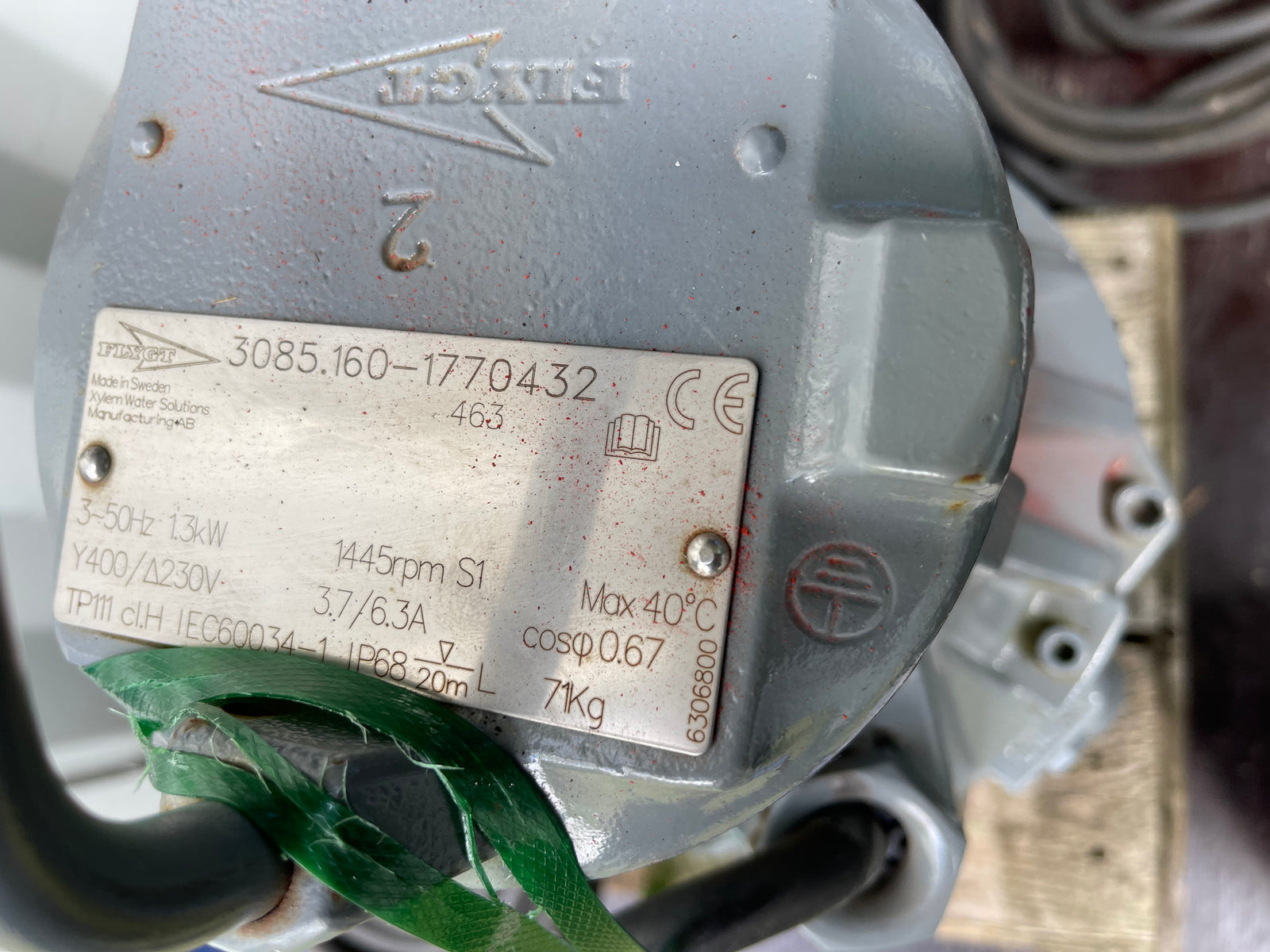 Flygt 3085.160 463 MT 1.3kw 415v DN80 Submersible pump #3757