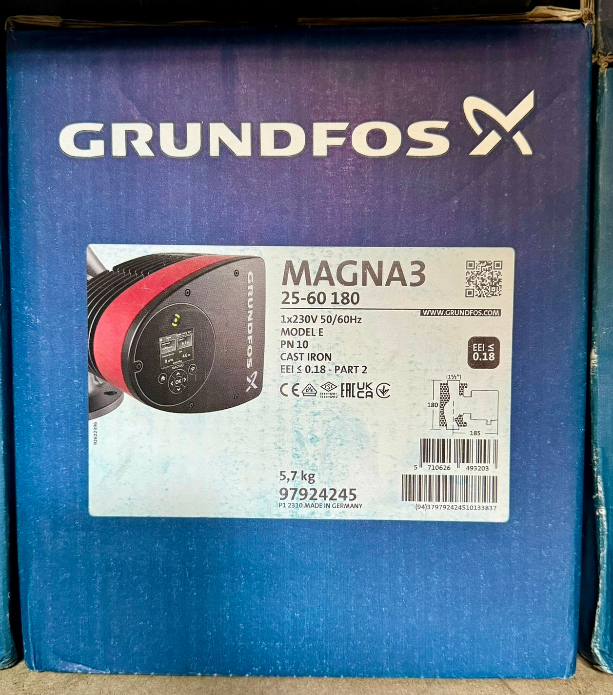 Grundfos Magna3 25-60 Circulator Pump 230v 97924245 #NL75