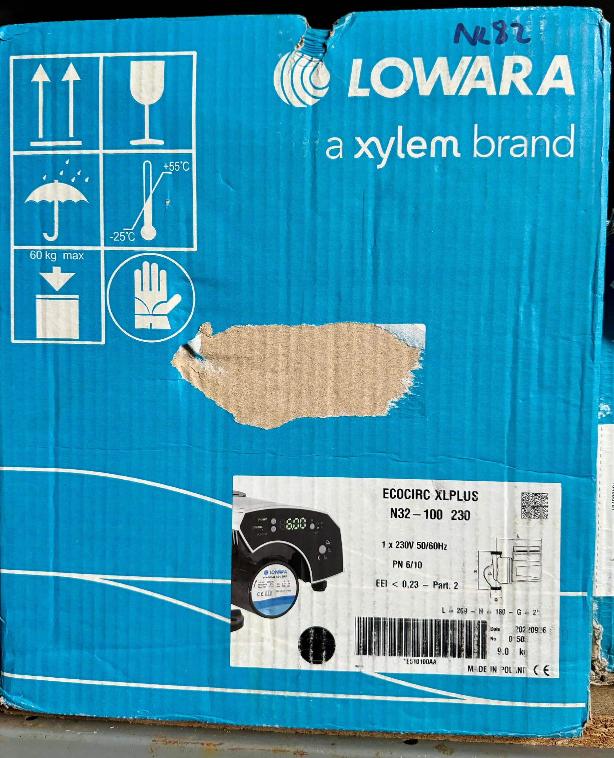 Lowara Ecocirc XLplus N 32-100 240v Stainless Circulator Pump E510100AA #NL82