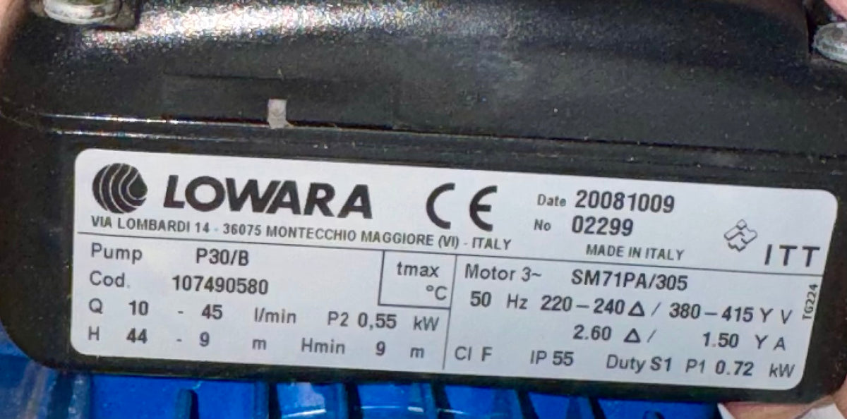 Lowara P30/B 0.52KW Peripheral Booster Pump 415v 107490580 #NL90