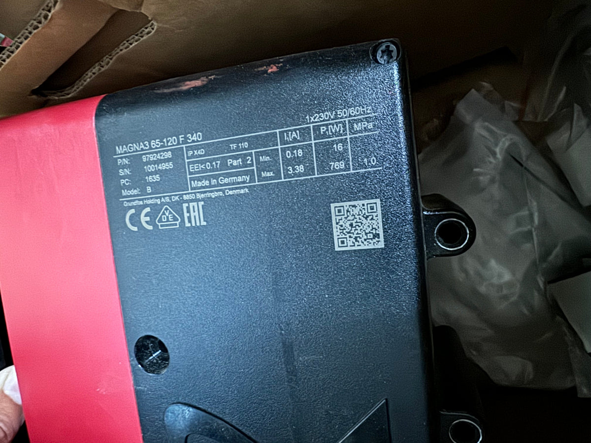 Grundfos Magna3 65-120 F Circulator Pump 230v 97924298 Control box #NL100 USED