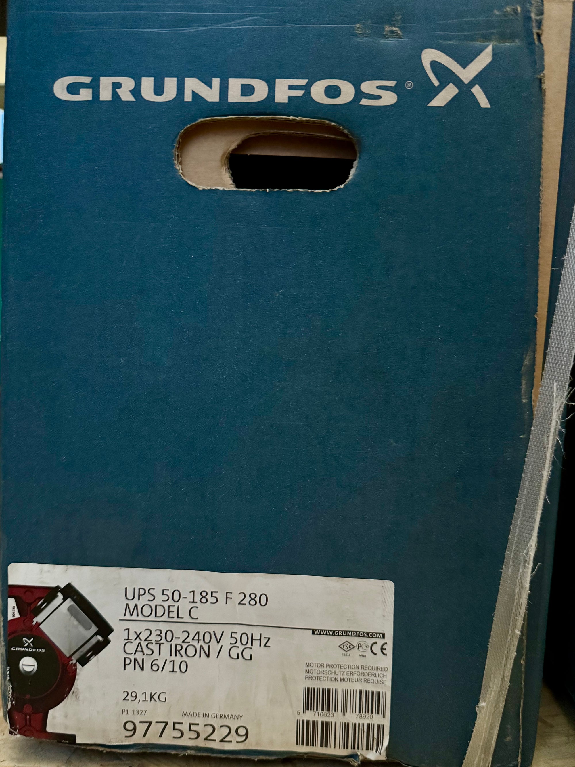 Grundfos UPS 50-185 280 Circulator Pump 240V 97755229 #4548