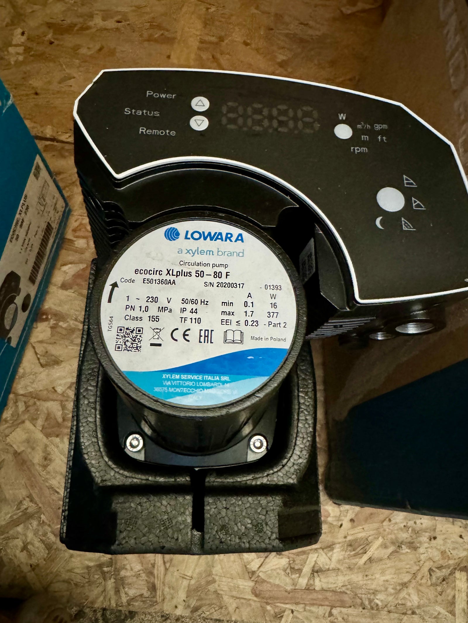 Lowara Ecocirc XLplus D 50-80 F 240 Circulator Pump 240v E501360AA USED #NL108