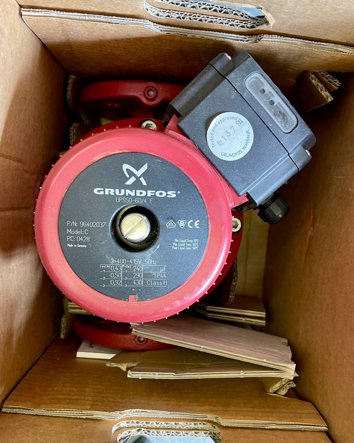 Grundfos UPS 50-60/4 F 280 Circulator Pump Head 415V 96402037 #3791