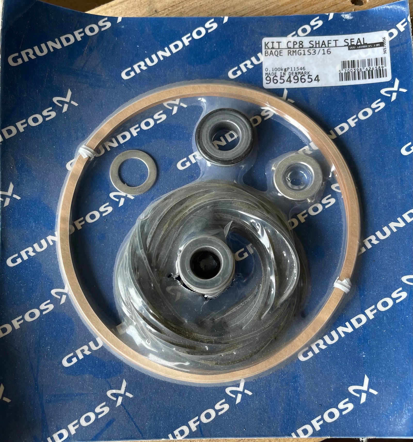 GRUNDFOS Shaft Seal Kit, CP 8 BAQE RMG1S3/16 96549654 #3822