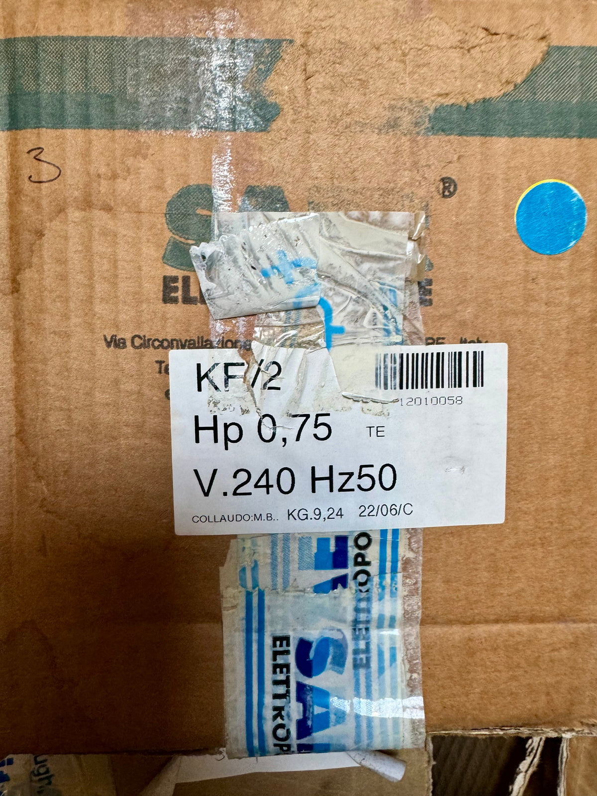 SAER KF2 Peripheral Pump 240v 0.75kW #4560