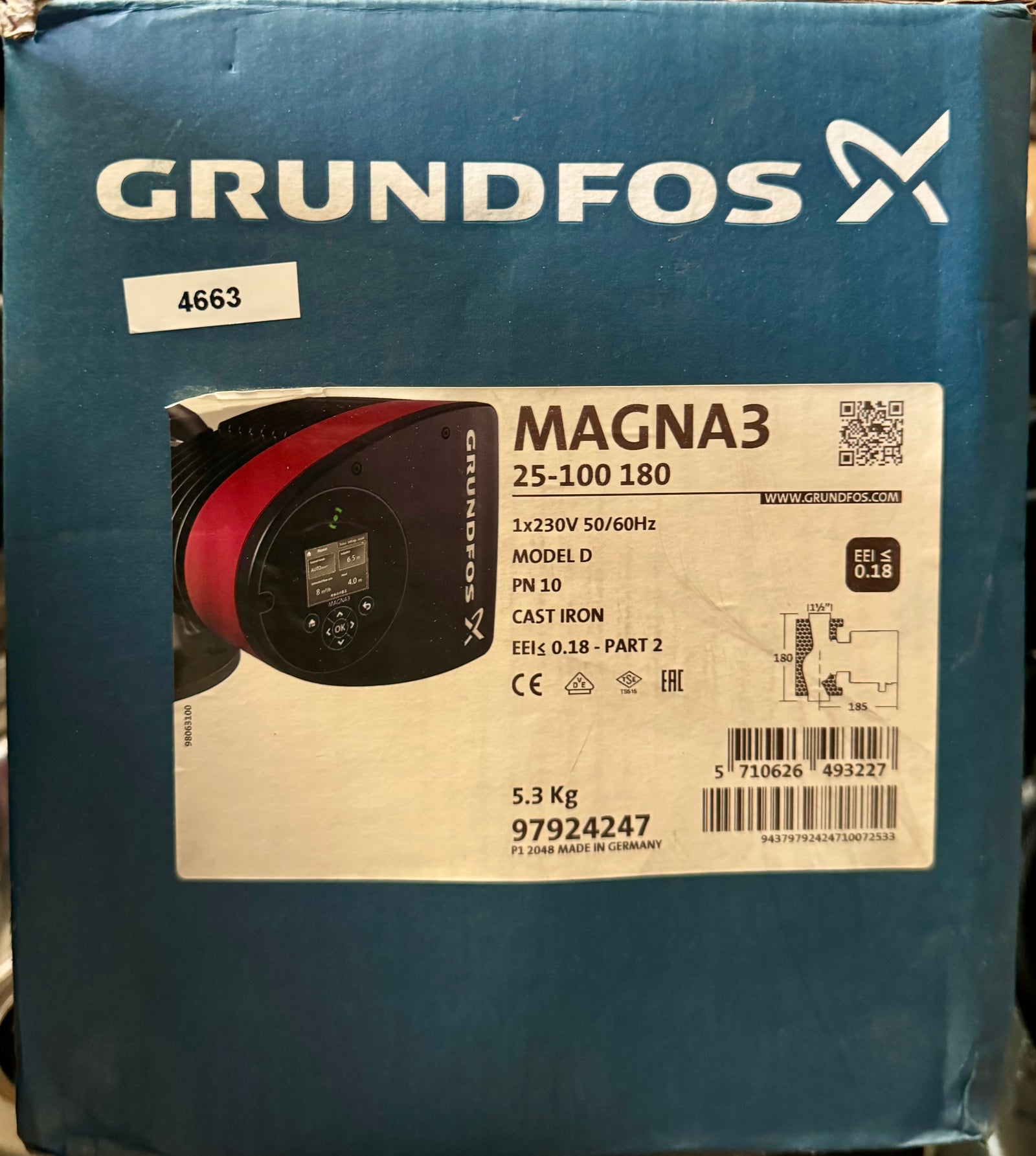 Grundfos Magna3 25-100 Circulator Pump 230v 97924247 #4663