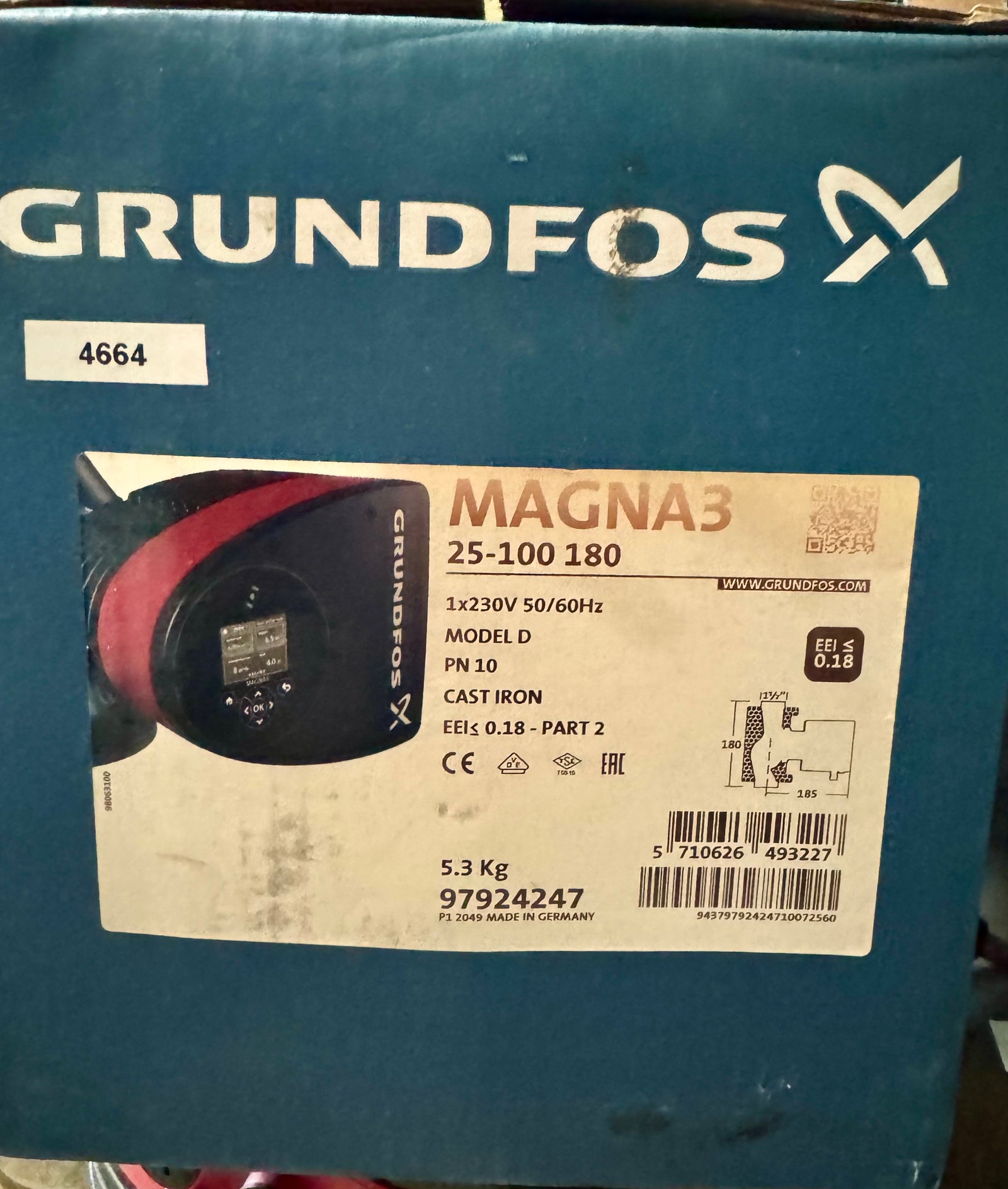 Grundfos Magna3 25-100 Circulator Pump 230v 97924247 #4663