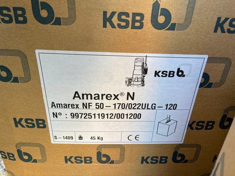 KSB Amarex Twin Pump System N F 50-170/022 ULG 120 Submersible Waste Sludge 2.3kw DN50 415V #3843
