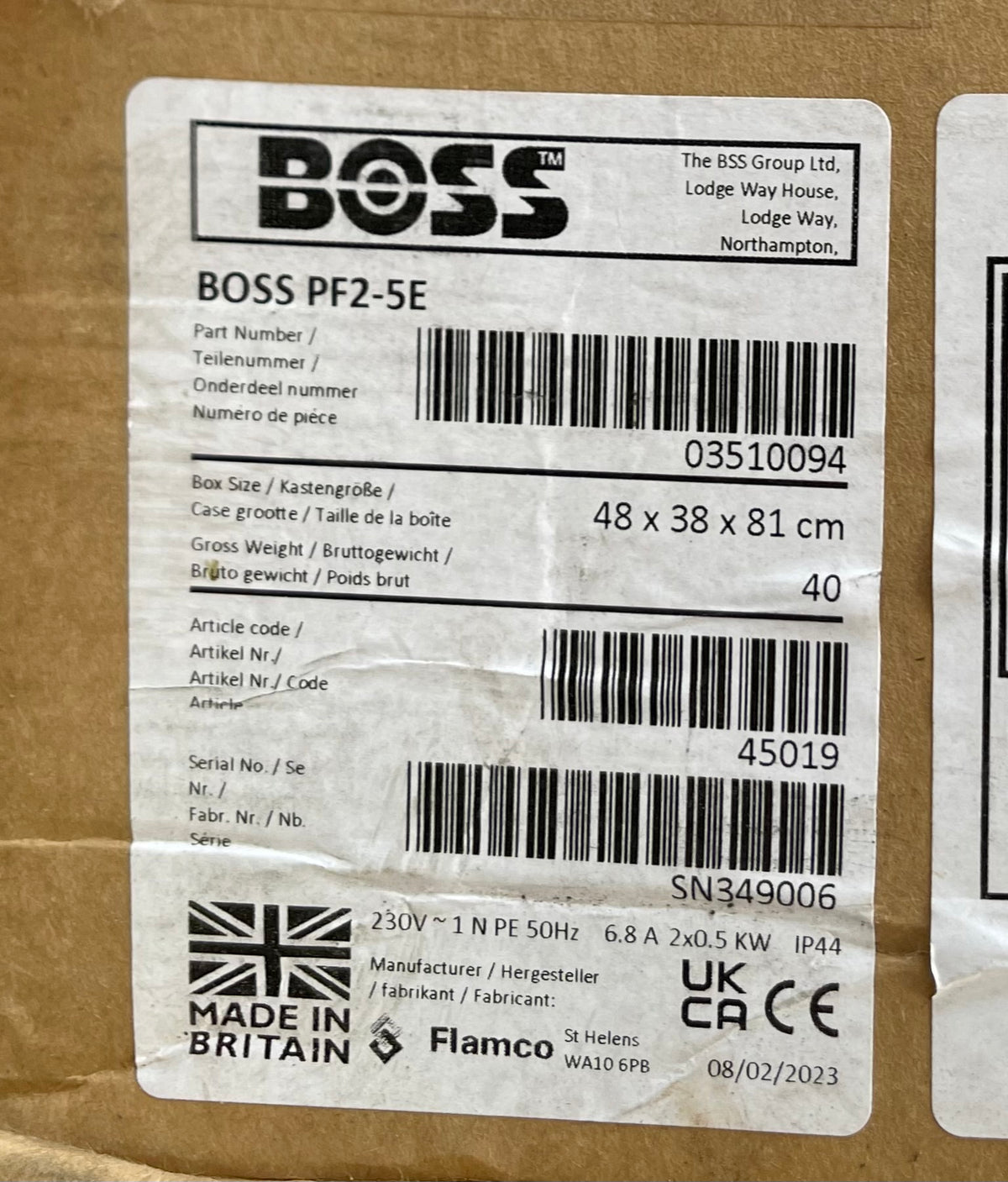 Boss Flamco Pressfill PF2-5E 5 bar twin pump pressurisation unit 03510094 240v #3907