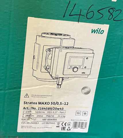 Wilo Stratos MAXO 50/0,5-12 DN50 280mm 2164589 Circulator Pump #3928