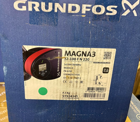 Grundfos Magna3 32-100 F N 97924345 Stainless Circulator Pump #3930