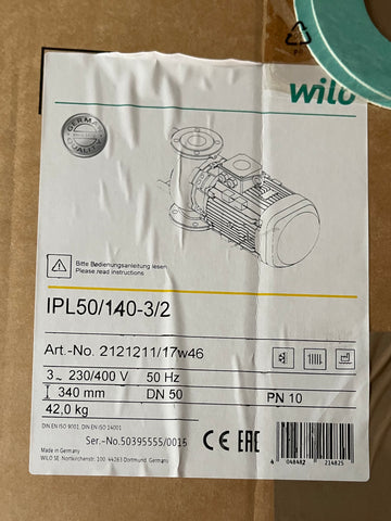 Wilo VeroLine IPL 50/150-3/2 2121211 415v DN50 Circulator Pump 3kw #3981