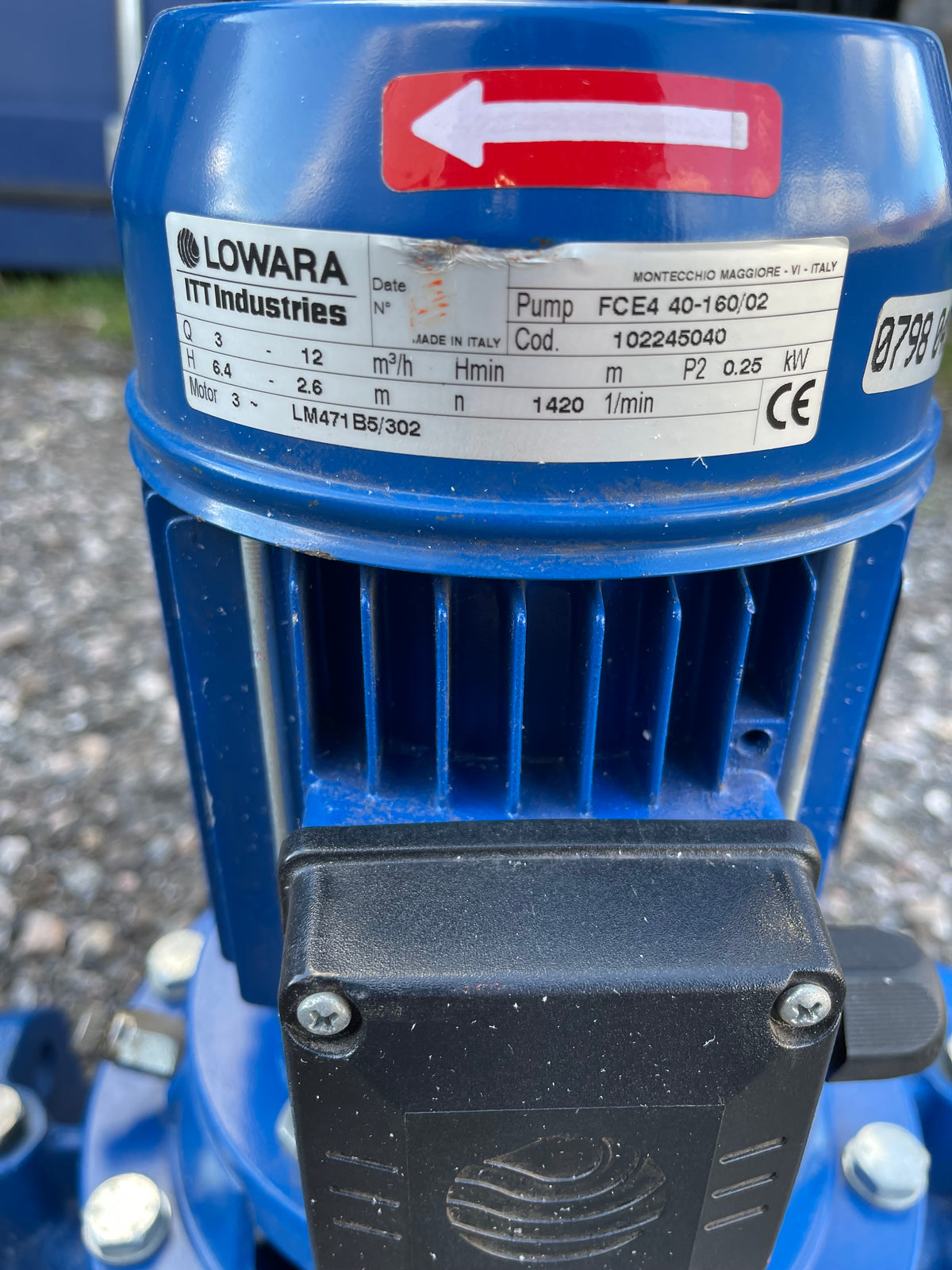 Lowara FCE4 40-160/02 0.25kw 320mm Pump 415v Centrifugal In Line 102245040 #3997