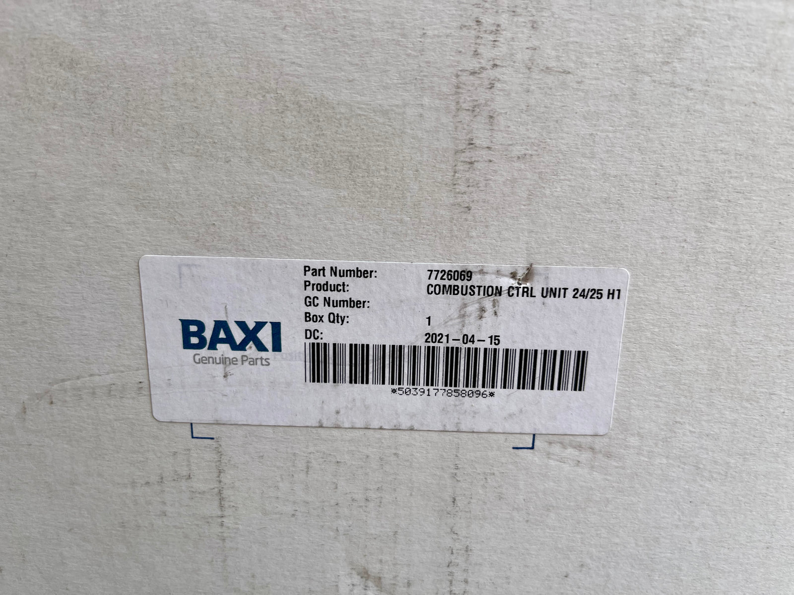 7726069 Baxi COMBUSTION CTRL UNIT 24/25 HT #4042