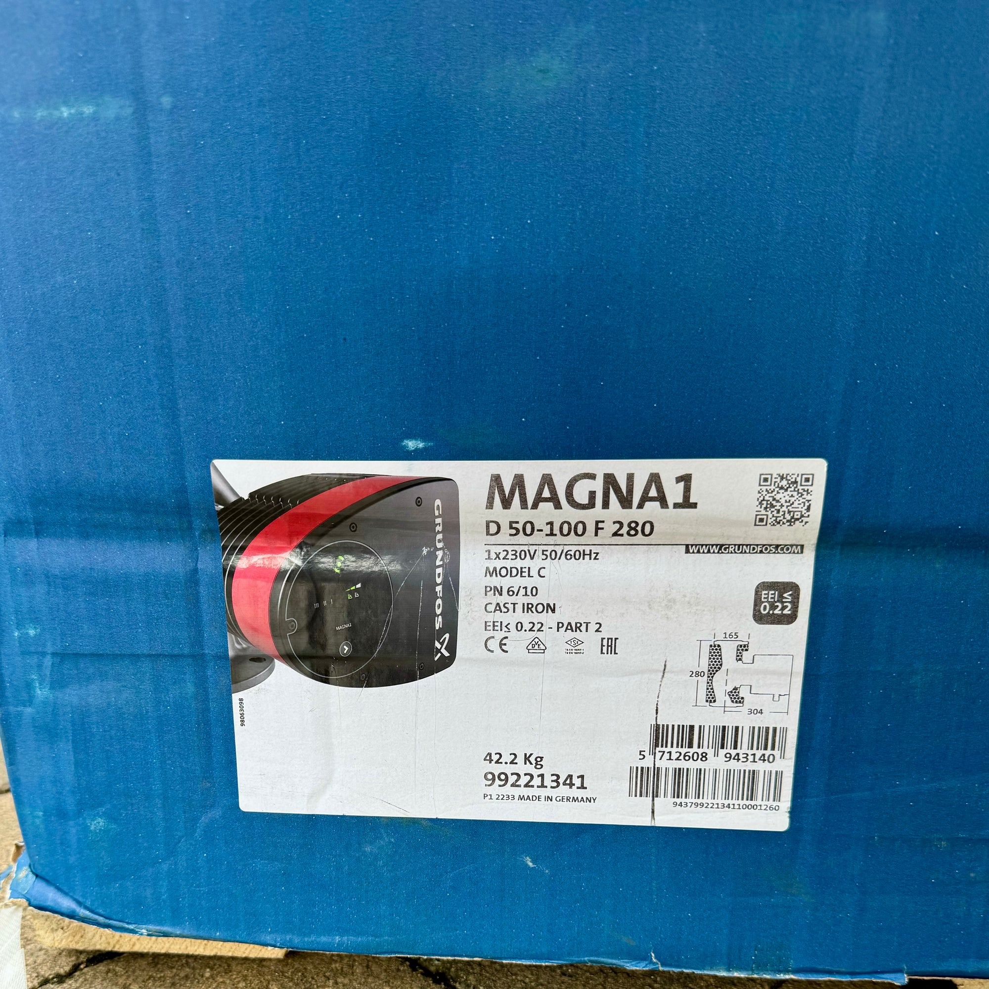 Grundfos Magna1 D 50-100 F 99221341 Twin head circulator pump #4063