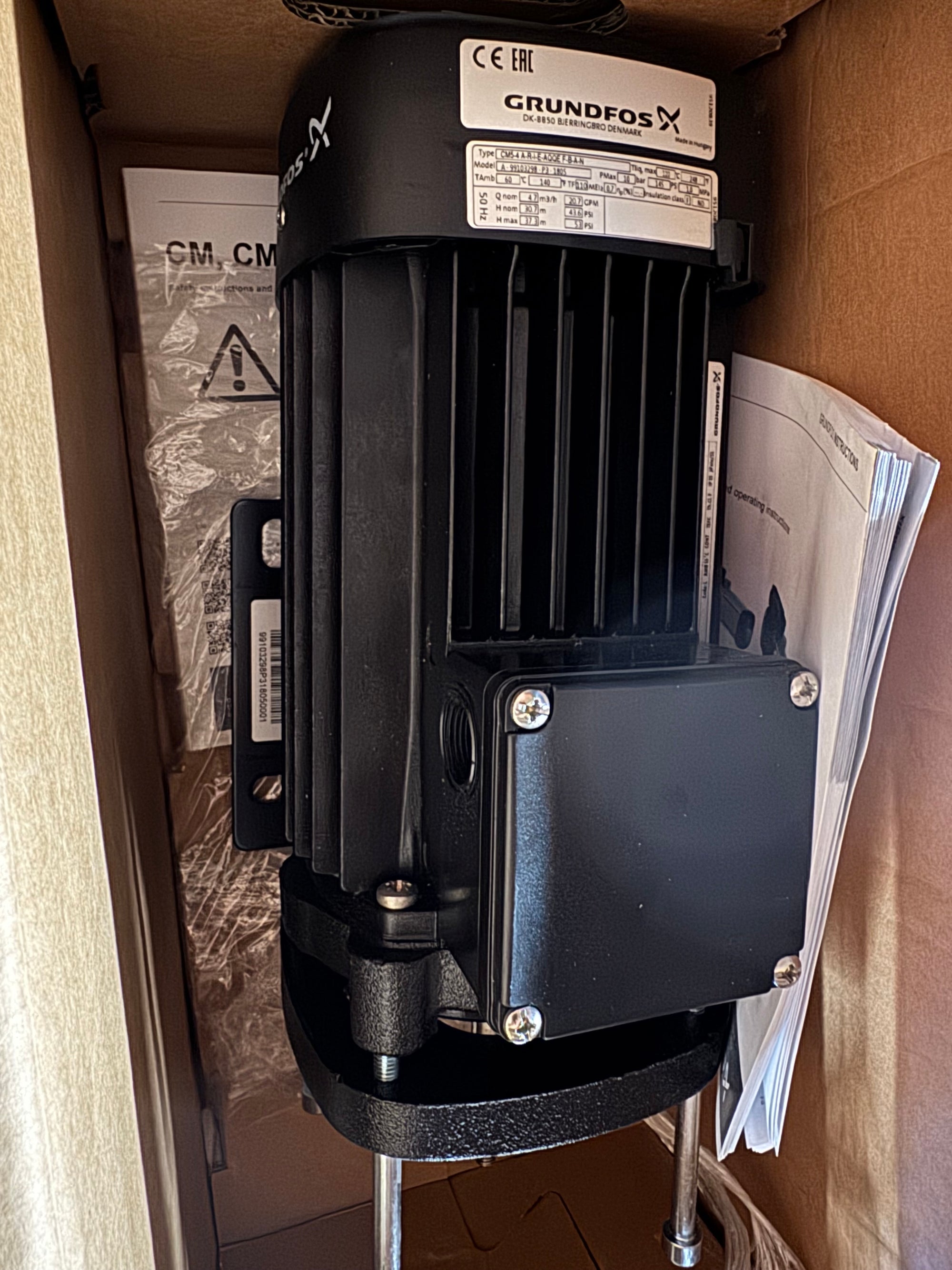 Grundfos CM 5-4 A R I E AQQE F B A N 400V Horizontal Multistage Pump Motor 98994995 99103298 #4692