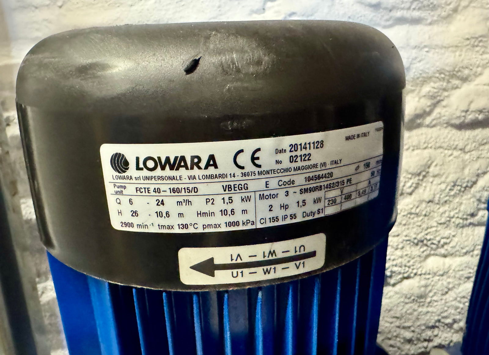 Lowara FCTE 40-160/15 Circulator Pump 104564420 DN40 320mm 1.5kW #4725