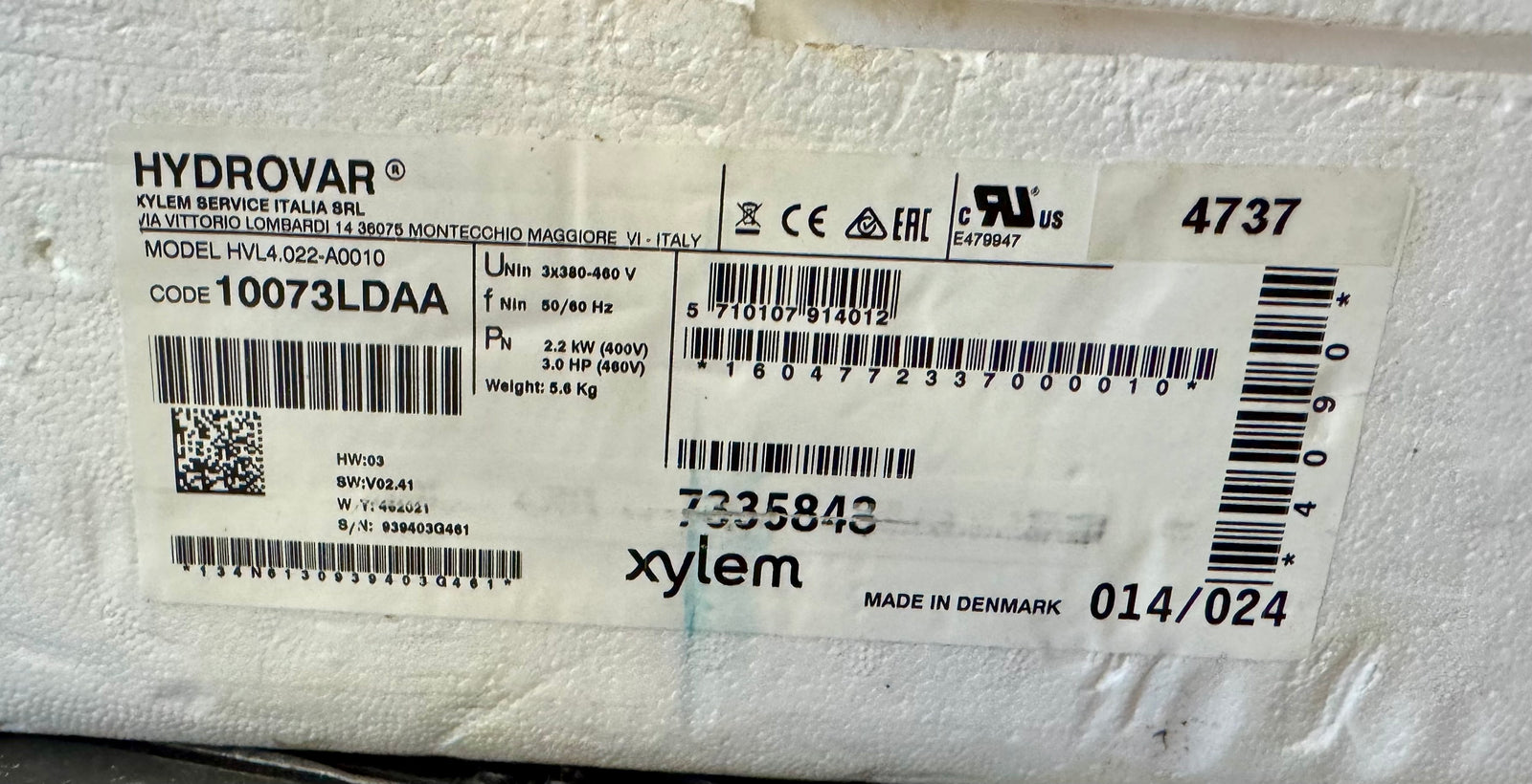 Lowara Hydrovar HVL 4.022 2.2Kw 415v inverter Pump Controller 10073LDAA #4737