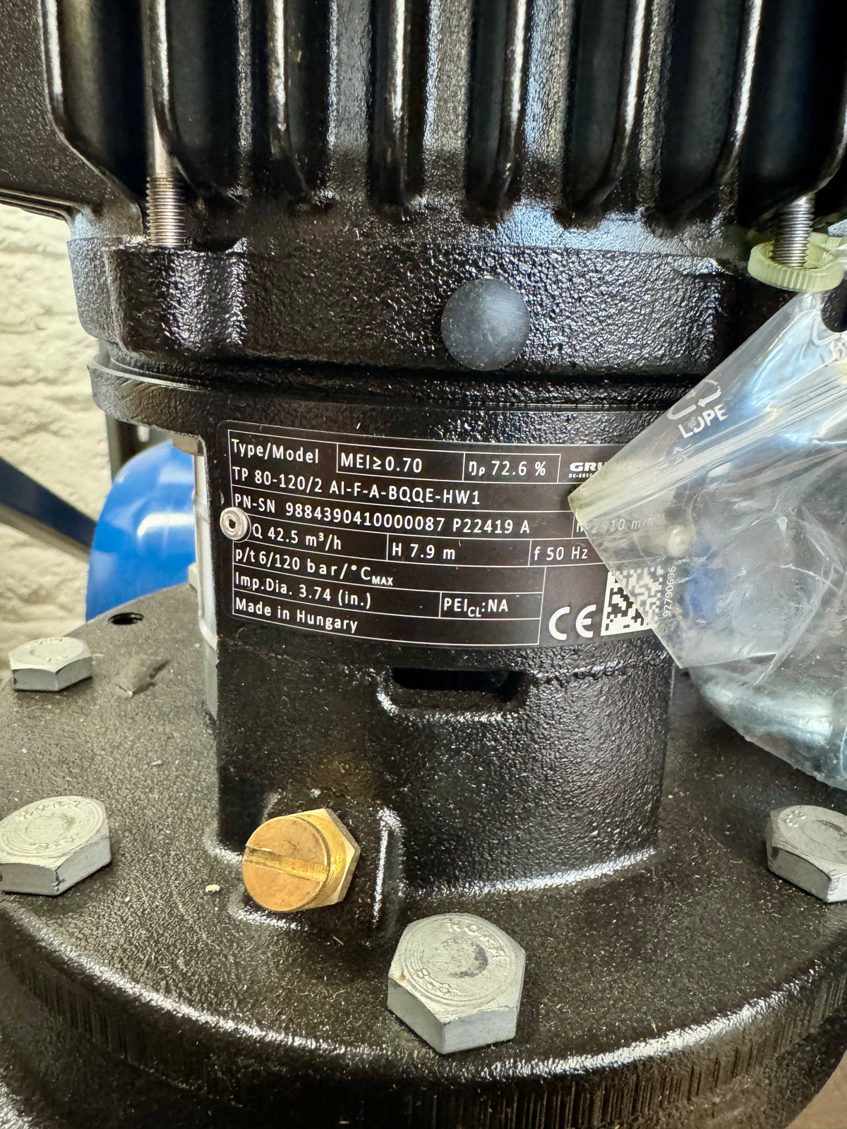 GRUNDFOS TP 80-120/2 AI F A BQQE 1.5KW In Line Circulator 415V 98843904 #4774