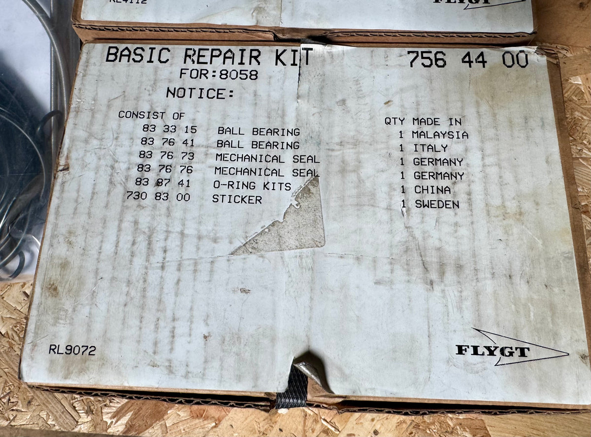 Flygt 8058 Basic Repair Kit 756 44 00 Shaft Seal Bearing #4769