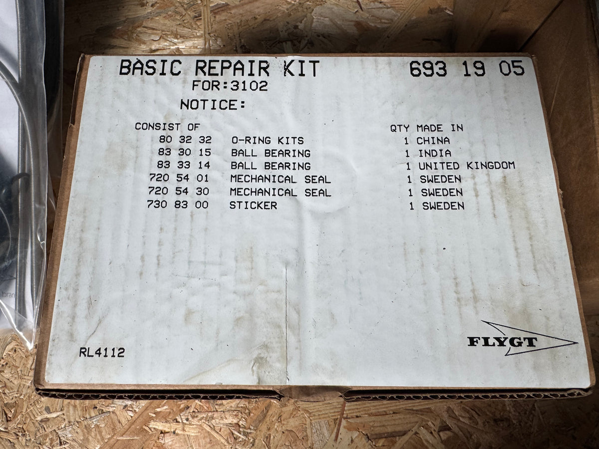 Flygt 3102 Basic Repair Kit 693 19 05 Shaft Seal Bearing #4771