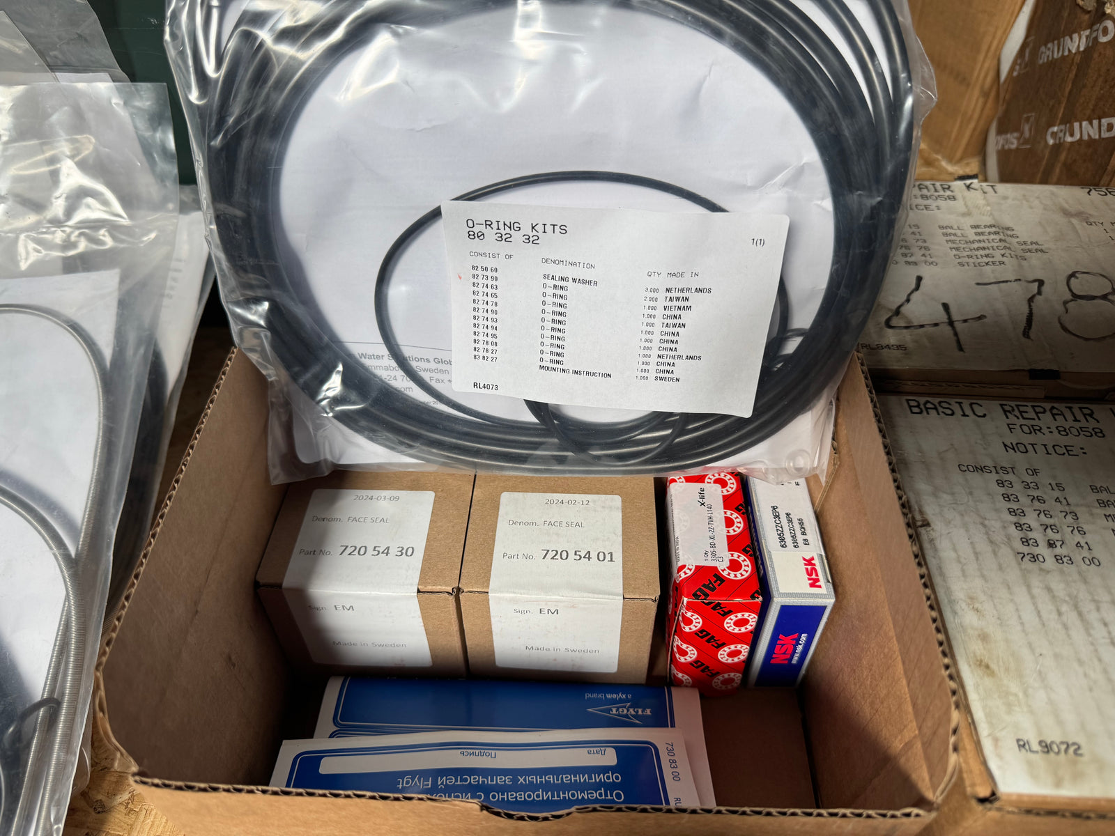 Flygt 3102 Basic Repair Kit 693 19 05 Shaft Seal Bearing #4771