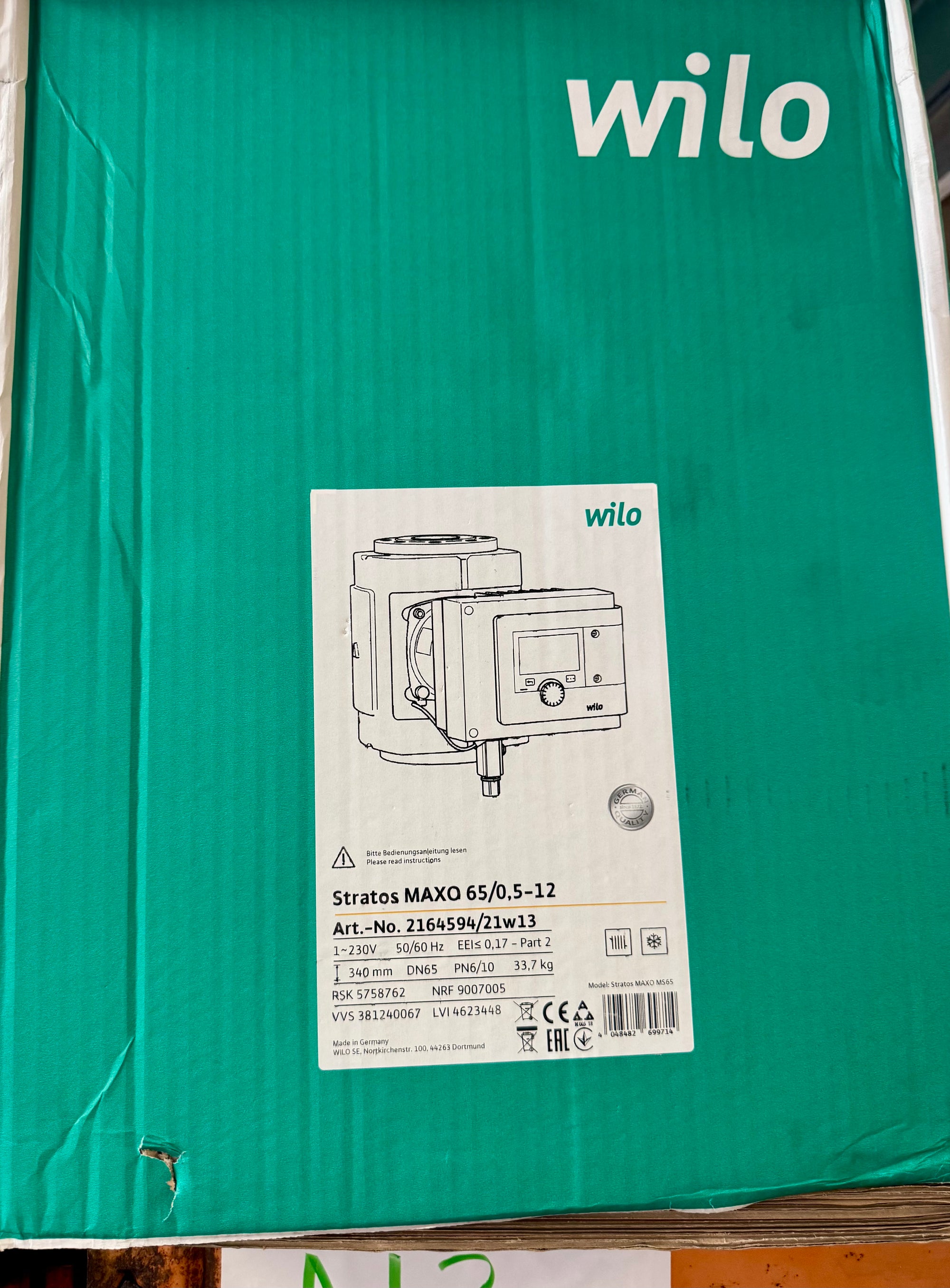 Wilo Stratos MAXO 65/0,5-12 DN65 340mm 2164594 Circulator Pump #4766