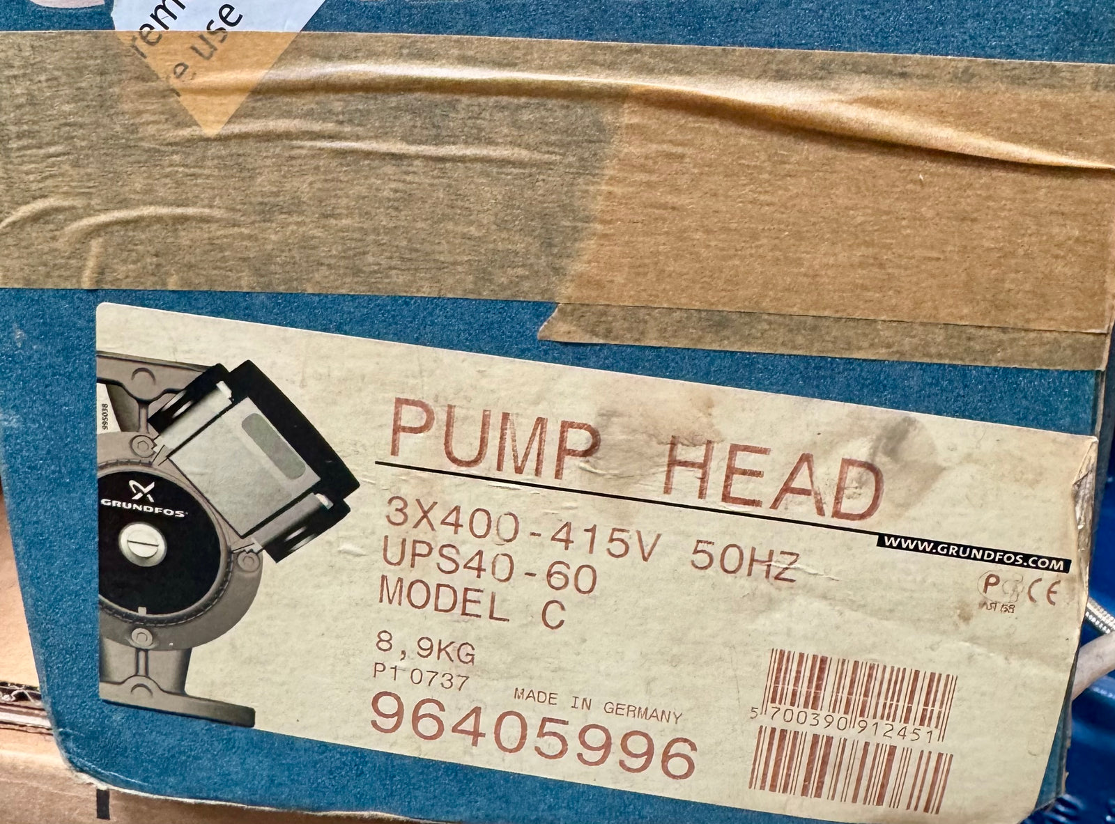 Grundfos UPS/UPSD 40-60 Circulator Replacement Pump Head 415V 96405996 #4763