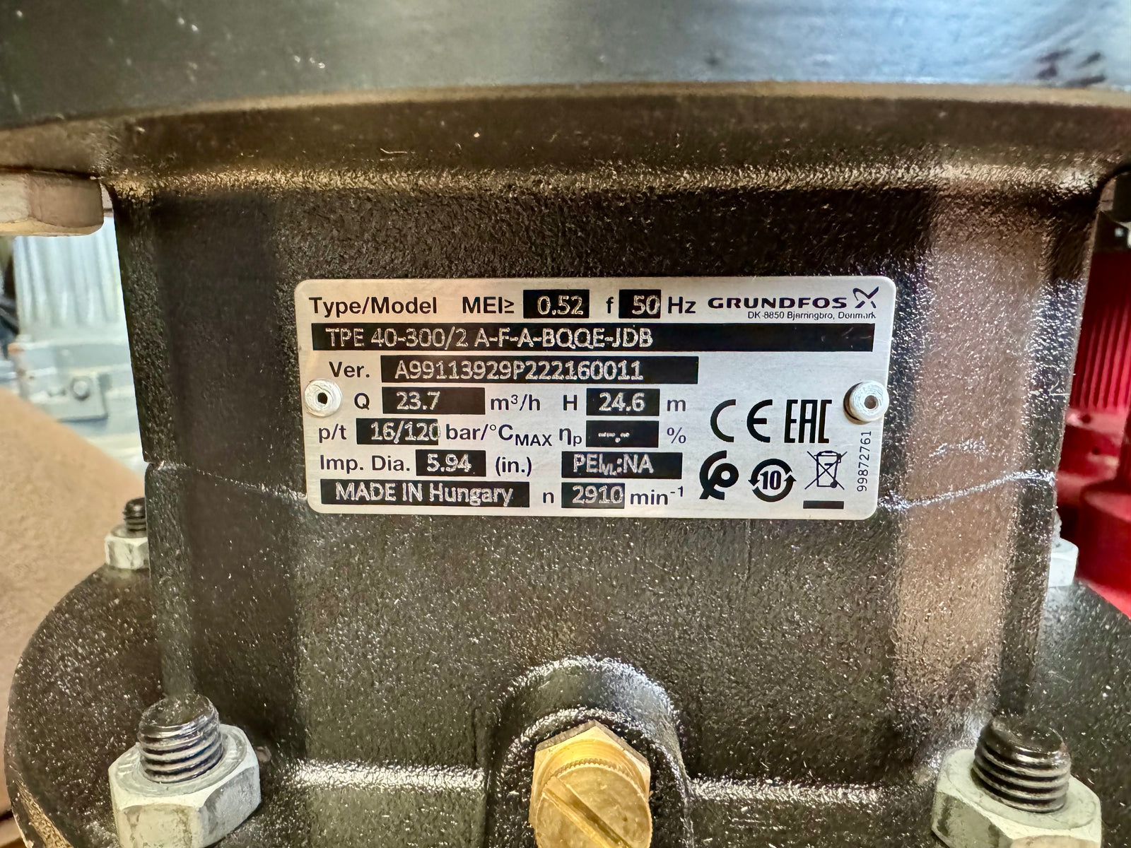 GRUNDFOS TPE 40-300/2 A F A BQQE JDB F Circulator Pump 415V 99113929 #4807