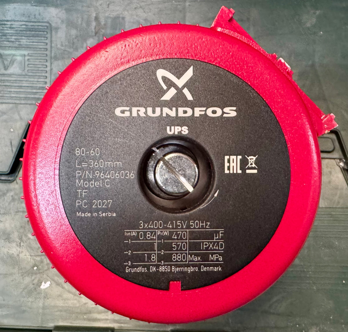 Grundfos UPS/D 80-60/4 Circulator Replacement Pump Head 96406036 415v #4829