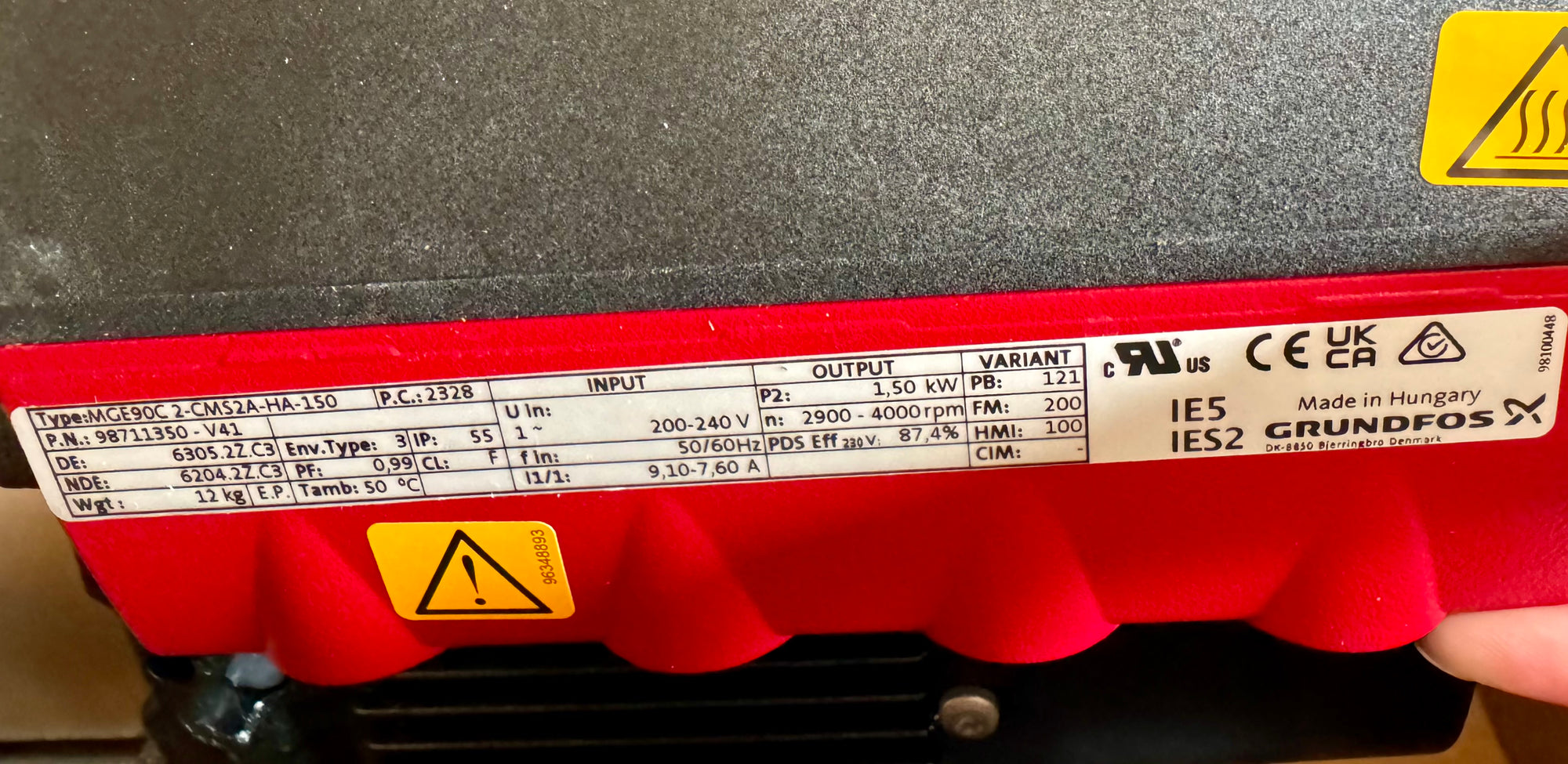 Grundfos CME 5-4 X R I E AQQE U A D N 240V 50/60Hz Horizontal Multistage Pump 98712178 #4200